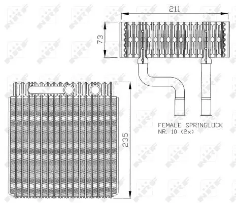 Handler.Part Evaporator, air conditioning NRF 36073 5