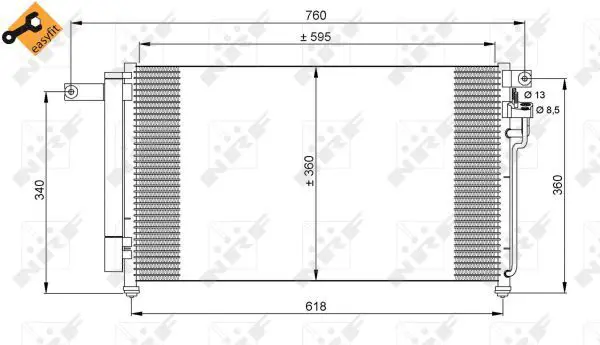 Handler.Part Condenser, air conditioning NRF 35851 5