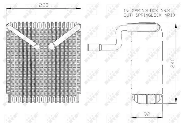 Handler.Part Evaporator, air conditioning NRF 36043 5