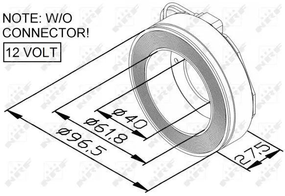 Handler.Part Coil, magnetic-clutch compressor NRF 38447 5