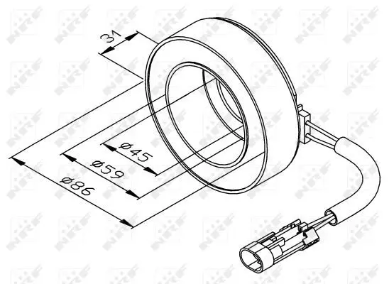 Handler.Part Coil, magnetic-clutch compressor NRF 38475 2