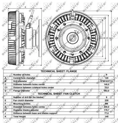 Handler.Part Clutch, radiator fan NRF 49009 5