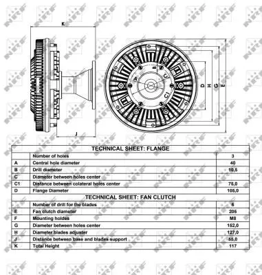 Handler.Part Clutch, radiator fan NRF 49056 5