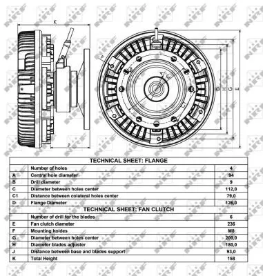 Handler.Part Clutch, radiator fan NRF 49026 4