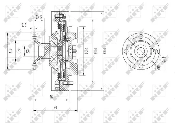 Handler.Part Clutch, radiator fan NRF 49621 5