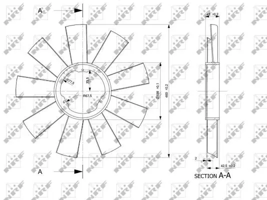 Handler.Part Fan wheel, engine cooling NRF 49812 2