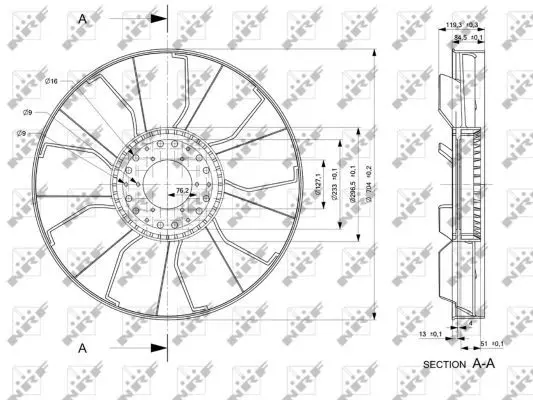 Handler.Part Fan wheel, engine cooling NRF 49817 2