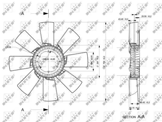 Handler.Part Fan wheel, engine cooling NRF 49859 2