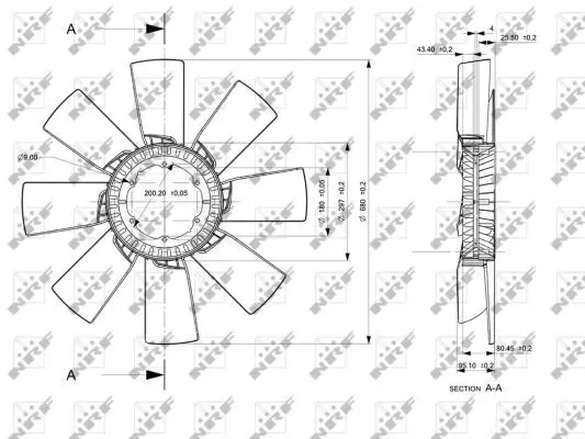 Handler.Part Fan wheel, engine cooling NRF 49863 2