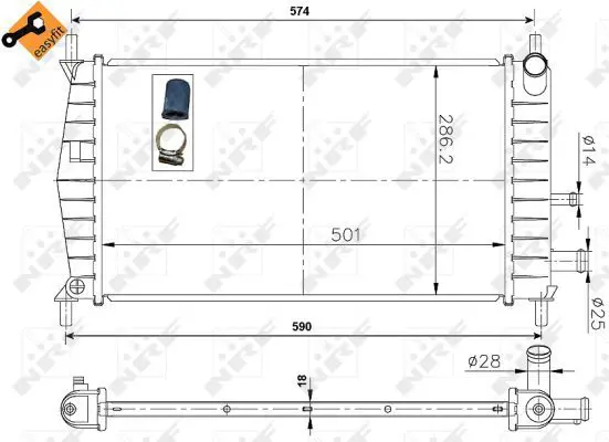 Handler.Part Radiator, engine cooling NRF 50131 5