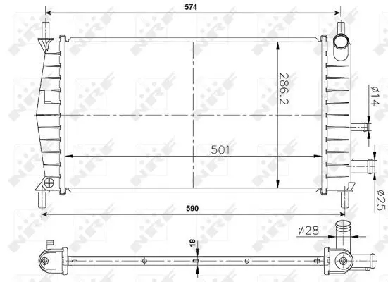 Handler.Part Radiator, engine cooling NRF 50131A 1