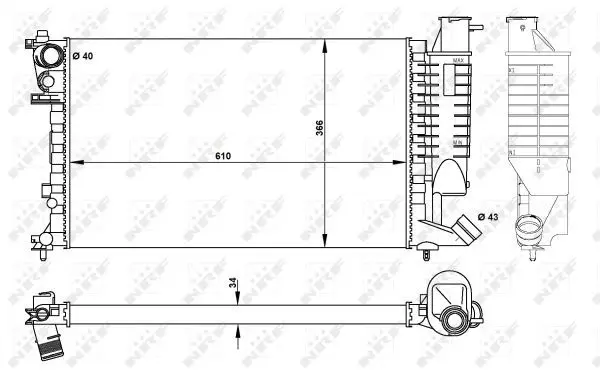 Handler.Part Radiator, engine cooling NRF 50425 5