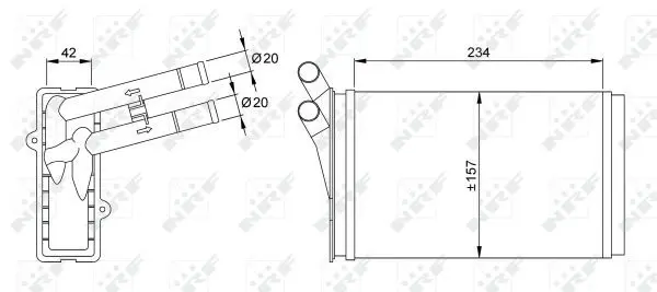 Handler.Part Heat exchanger, interior heating NRF 50524 5