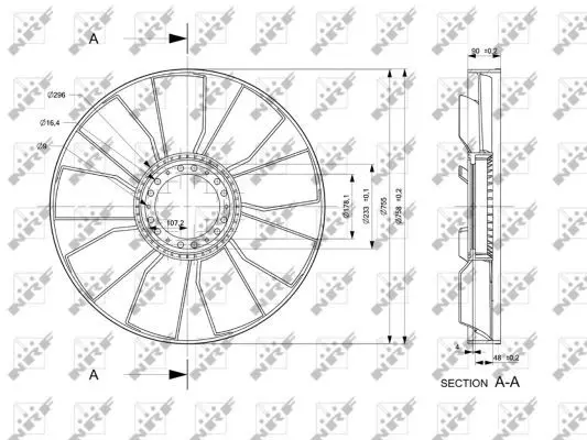 Handler.Part Fan wheel, engine cooling NRF 49813 2