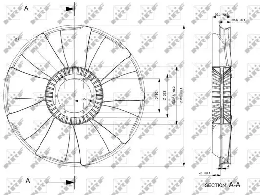 Handler.Part Fan wheel, engine cooling NRF 49829 2