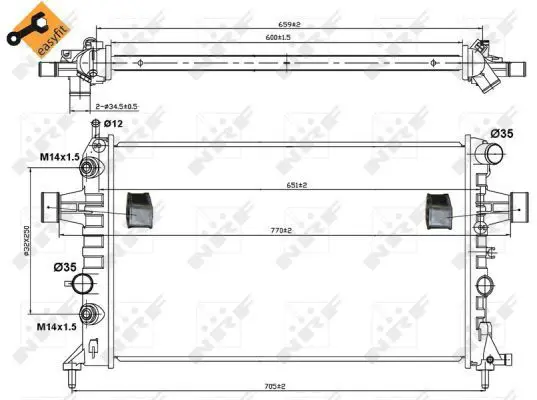 Handler.Part Radiator, engine cooling NRF 50562 5