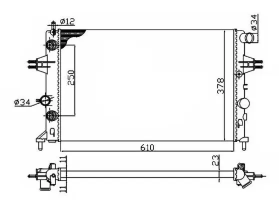 Handler.Part Radiator, engine cooling NRF 50562A 1