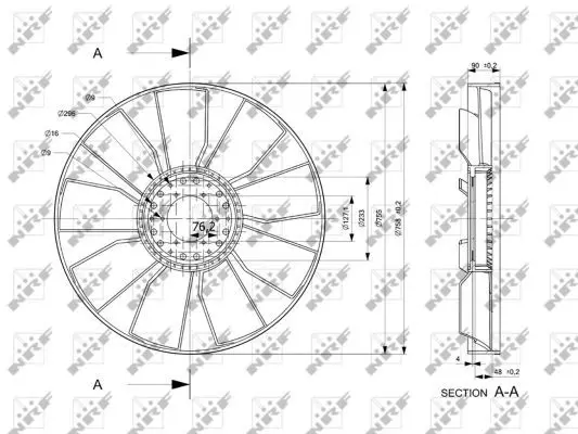 Handler.Part Fan wheel, engine cooling NRF 49865 2