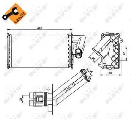 Handler.Part Heat exchanger, interior heating NRF 50577 5