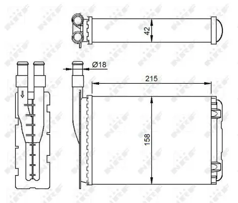 Handler.Part Heat exchanger, interior heating NRF 507339 3