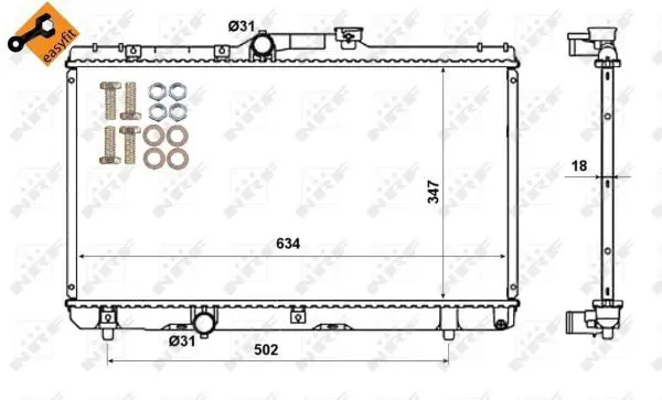 Handler.Part Radiator, engine cooling NRF 507594 5