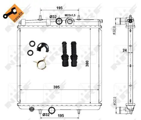 Handler.Part Radiator, engine cooling NRF 509523 5