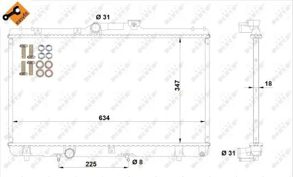 Handler.Part Radiator, engine cooling NRF 517588 4