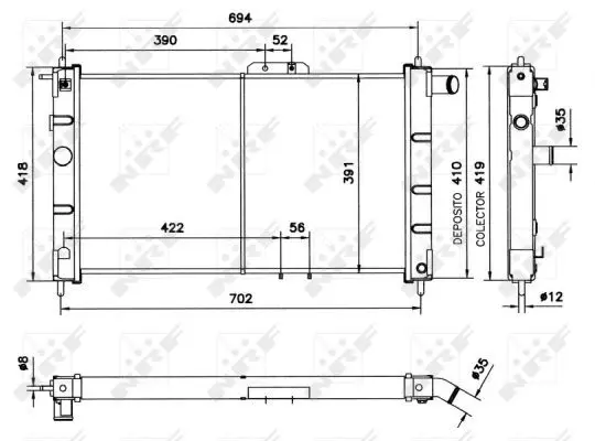 Handler.Part Radiator, engine cooling NRF 52053 2