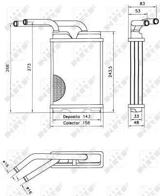 Handler.Part Heat exchanger, interior heating NRF 52214 4