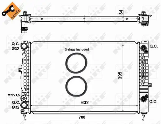 Handler.Part Radiator, engine cooling NRF 529504 4