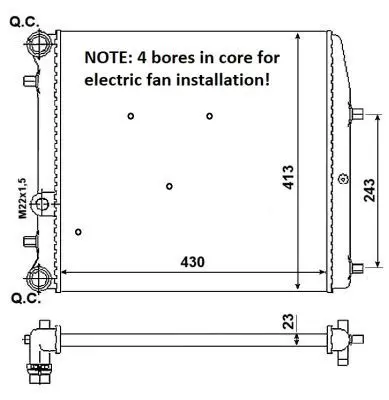 Handler.Part Radiator, engine cooling NRF 53021A 1