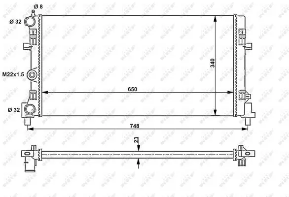 Handler.Part Radiator, engine cooling NRF 53024A 3