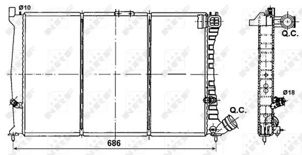 Handler.Part Radiator, engine cooling NRF 53085 1