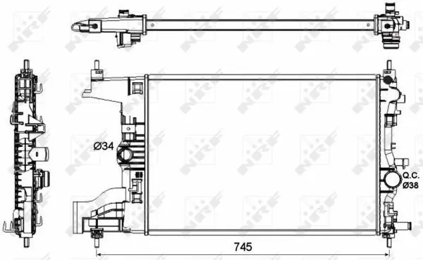 Handler.Part Radiator, engine cooling NRF 53148 1