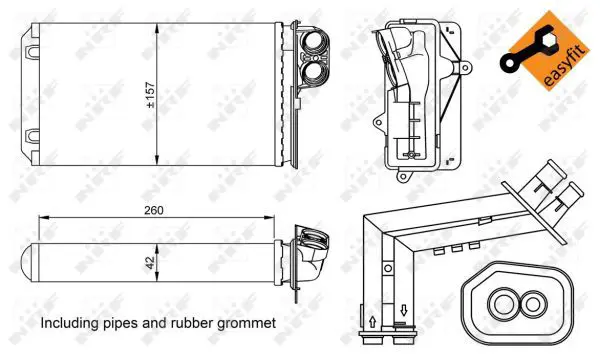 Handler.Part Heat exchanger, interior heating NRF 53216 5