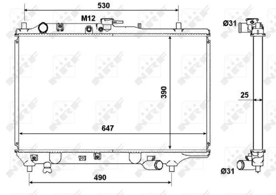 Handler.Part Radiator, engine cooling NRF 53310 1