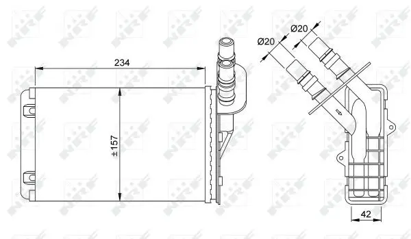 Handler.Part Heat exchanger, interior heating NRF 53382 5