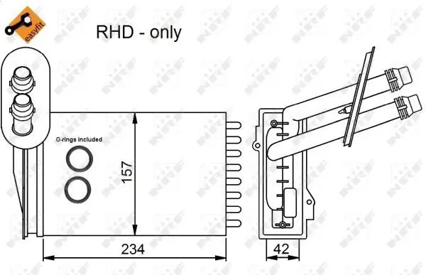 Handler.Part Heat exchanger, interior heating NRF 53402 5