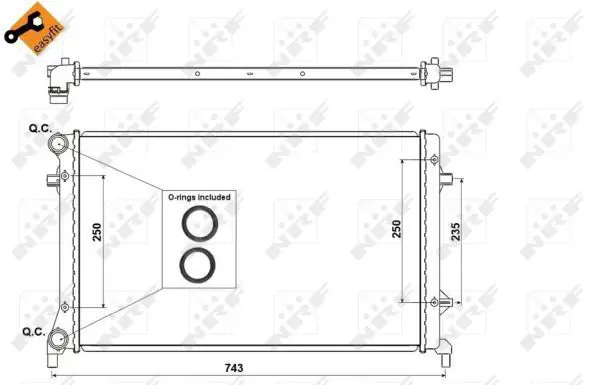 Handler.Part Radiator, engine cooling NRF 53404 5