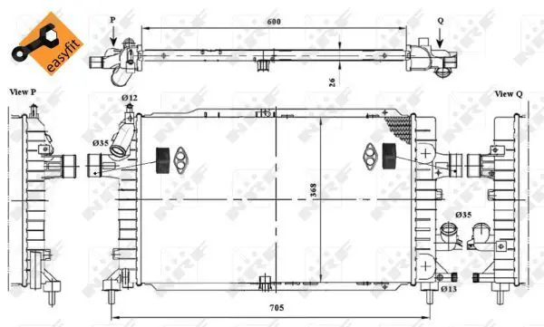 Handler.Part Radiator, engine cooling NRF 53447 4