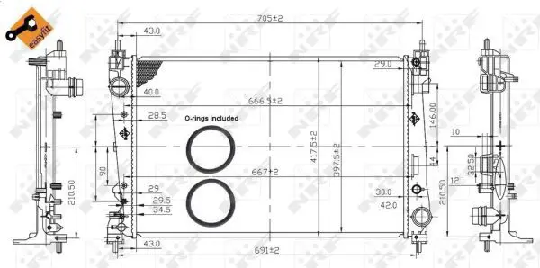 Handler.Part Radiator, engine cooling NRF 53454 4