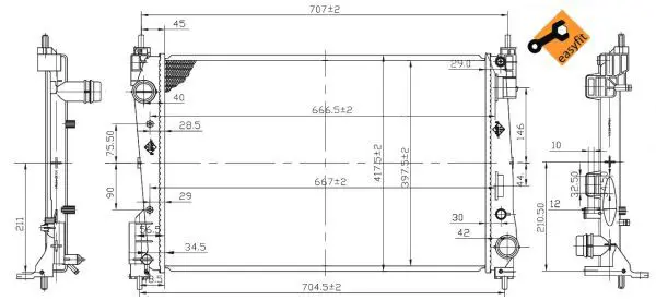 Handler.Part Radiator, engine cooling NRF 53455 4