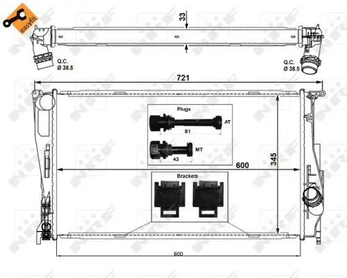 Handler.Part Radiator, engine cooling NRF 53472 4