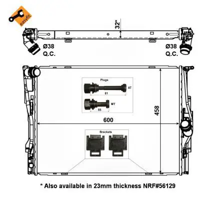 Handler.Part Radiator, engine cooling NRF 53473 5