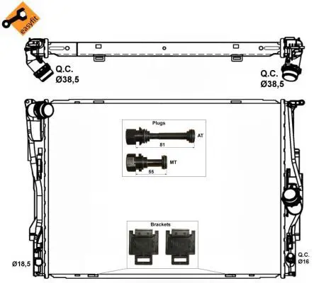 Handler.Part Radiator, engine cooling NRF 53474 5