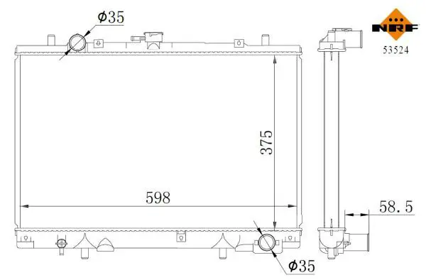 Handler.Part Radiator, engine cooling NRF 53524 2