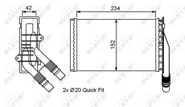 Handler.Part Heat exchanger, interior heating NRF 53554 5