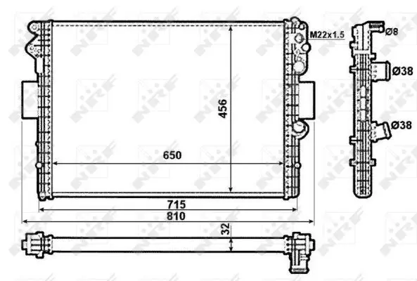 Handler.Part Radiator, engine cooling NRF 53612 5