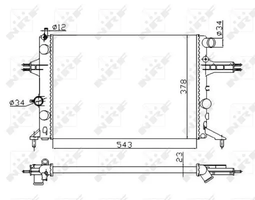 Handler.Part Radiator, engine cooling NRF 53628A 1