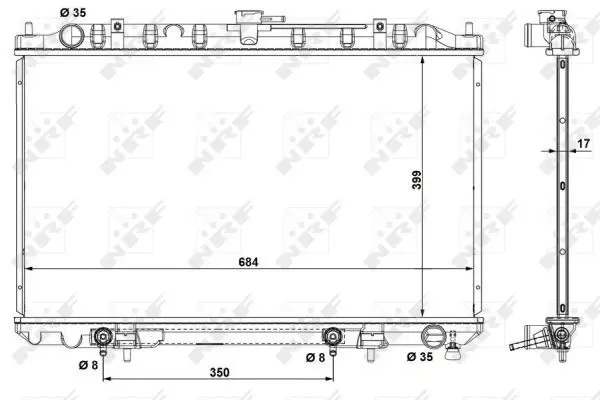 Handler.Part Radiator, engine cooling NRF 53693 5